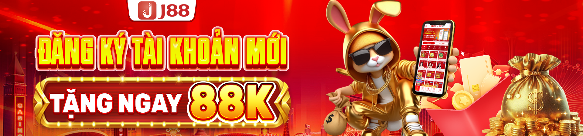 J88 tặng 88k miễn phí khi đăng ký tài khoản mới
